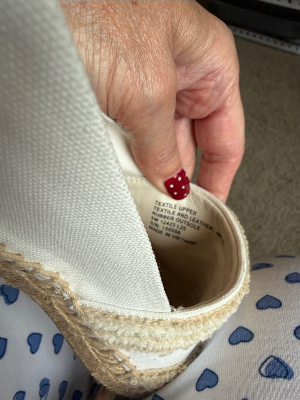 Tory Burch Double T espadrilles Natural Light Alabaster Jacquard Sz 5 NEW - Picture 13 of 13